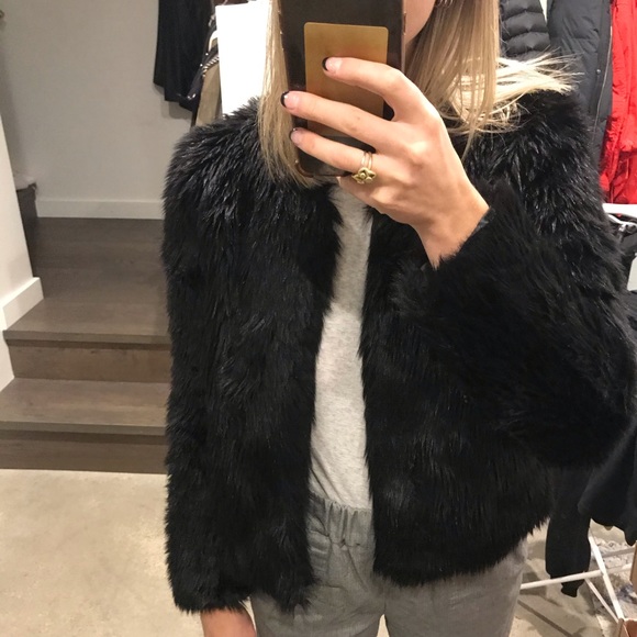 Aritzia Faux Fur Bomber Coat - Picture 3 of 7